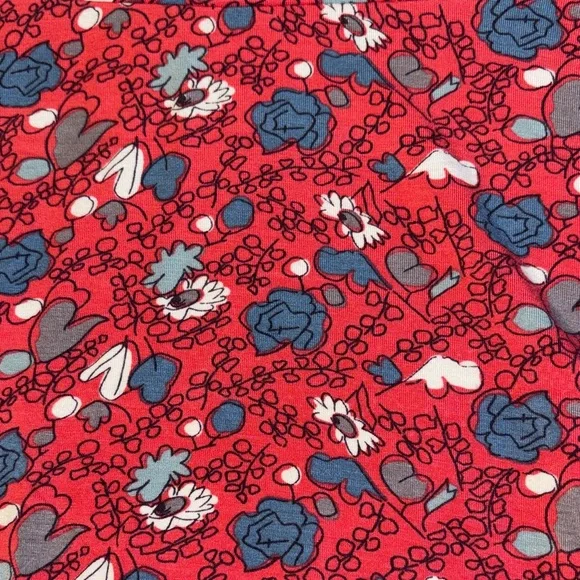 Boden Size 8 Red-Pink Blue Gray White Floral A-Line Mini Knee Length Skirt - Picture 4 of 10